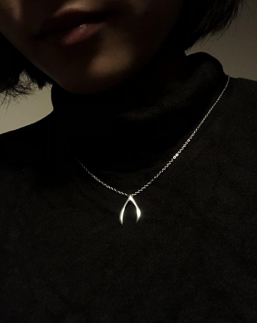 Silver Wishbone Pendant – Harry & Belle
